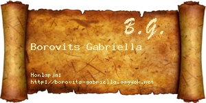 Borovits Gabriella névjegykártya